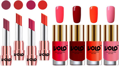 

Volo Ultra HD Shine Nail Polish and Creamy With Matte Lipsticks Combo(Set of 8)