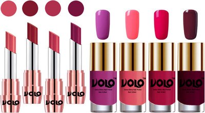 

Volo Ultra HD Shine Nail Polish and Creamy With Matte Lipsticks Combo(Set of 8)