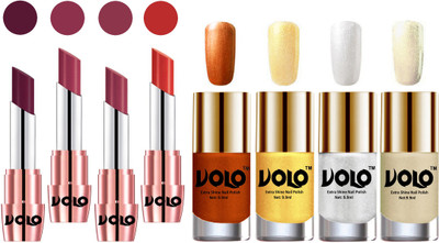 

Volo Ultra HD Shine Nail Polish and Creamy With Matte Lipsticks Combo(Set of 8)