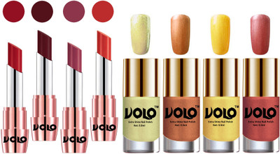 

Volo Ultra HD Shine Nail Polish and Creamy With Matte Lipsticks Combo(Set of 8)