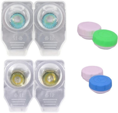 

teenager Teencon101 Yearly Contact Lens(0.00, Aqua&Green Turquoise, Pack of 2)