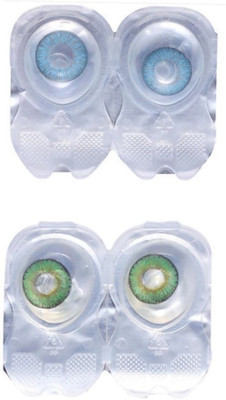 

teenager Teencon54 Yearly Contact Lens(0.00, Blue, Green, Pack of 2)