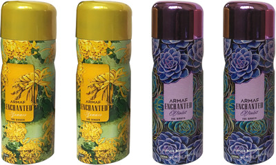

Armaf 2 ENCHANTED SUMMER AND 2 ENCHANTED VOILET (PACK OF 4) Body Spray - For Women(200 ml, Pack of 4)