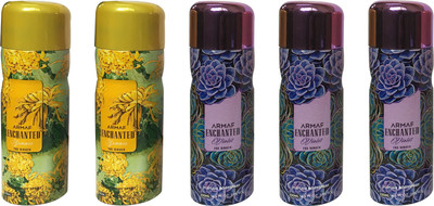 

Armaf 2 ENCHANTED SUMMER AND 3 ENCHANTED VOILET (PACK OF 5) Body Spray - For Women(200 ml, Pack of 5)