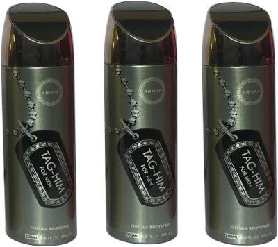 

Armaf TAG-HIM (PACK OF 3) Body Spray - For Men(200 ml, Pack of 3)