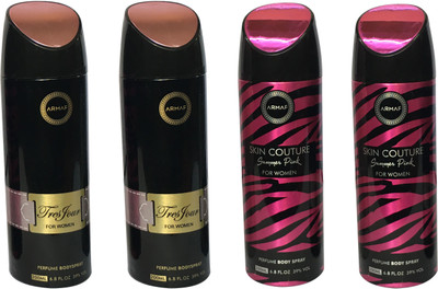 

Armaf 2 TRESFOUR AND 2 SKIN COUTURE (PACK OF 4) Body Spray - For Women(200 ml, Pack of 4)