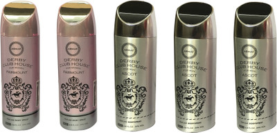 

Armaf DERBY CLUB HOUSE 2 FAIRMOUNT AND 3 ASCOT (PACK OF 5) Body Spray - For Men & Women(200 ml, Pack of 5)