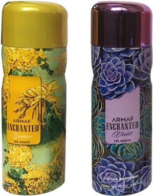 

Armaf ENCHANTED SUMMER AND ENCHANTED VOILET (PACK OF 2) Body Spray - For Women(200 ml, Pack of 2)