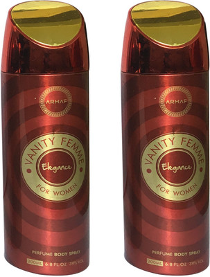 

Armaf VANITY FEMME ELEGANCE (PACK OF 2) Body Spray - For Women(200 ml, Pack of 2)