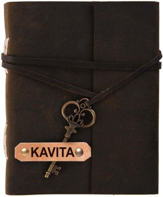 Rjkart KAVITA embossed Leather Cover Diary With Key Lock A5 Diary Unruled 200 Pages(KAVITA)