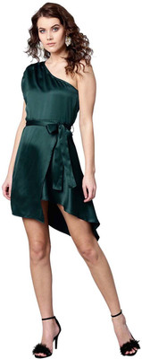 STREET9 Women Asymmetric Green Mini/Short Dress
