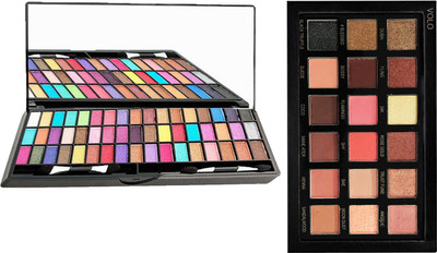 

volo Beauty - 21 18 Pigmented Eye Shadow, (10 Matte, 8 Shimmer) Velvet Texture Long Stay Eye Shadow 71 g(Red,Pink,Orange,Blue,Purple,Green,Sky Blue,Black,Coffee,Chocolate,Navy Blue,Baby Pink.)