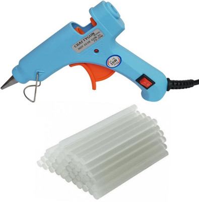 CRAFTYGUN SKY BLUE MINI 20 WATT - 25 STICKS OF 7MM SIZE Standard Temperature Corded Glue Gun(7 mm)