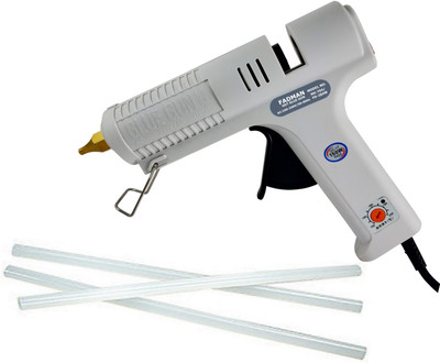 FADMAN MAX / CROWN 150 W 150 WATT HEAVY PERFORMANCE BEST QUALITY IN GLUE GUNS WITH PREMIUM 3 TRANSPARENT HOT ADHESIVE GLUE STICKS Adjustable Temperature Corded Glue Gun(11 mm)
