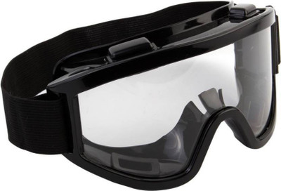 Plenzo Motorbike ATV/Dirt Bike Racing Transparent Goggles with Adjustable Strap (Black) Motorcycle Goggles(Black)