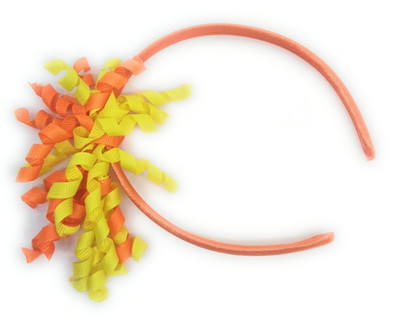 

SKD Curly Ribbons/Spring/Spiral Ribbons Hairband/Headband Hair Accessories for Baby Girls/Women Head Band(Orange)