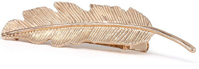 

ROMP FASHION Feather Leaf Design Hair Pin Clip for Girls Women Hair Band(Gold)