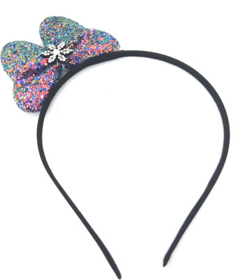 

SKD Glitter Sparkels Hairband Big Bow Headband Hair Accessories for Baby Girls/Women Head Band(Blue)