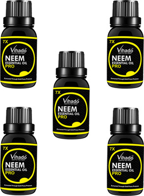

VIHADO Neem Carrier Oil 7x Pro Pure Natural For Skin care & Hair treatment Hair Oil (30 ml) (pack of 5) Hair Oil(30 ml)
