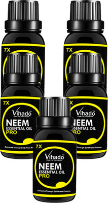 

VIHADO 100% Pure Cold Pressed Neem Oil 7x Pro For Hair, Skin & Nails - Natural Insect Repellent Hair Oil (15 ml) (pack of 5) Hair Oil(15 ml)