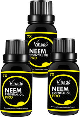

VIHADO Neem Carrier Oil 7x Pro Pure Natural For Skin care & Hair treatment Hair Oil (15 ml) (Pack of 3) Hair Oil(15 ml)