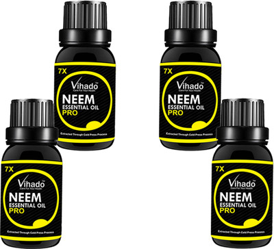 

VIHADO Neem Carrier Oil 7x Pro Pure Natural For Skin care & Hair treatment Hair Oil (15 ml) (pack of 4) Hair Oil(15 ml)