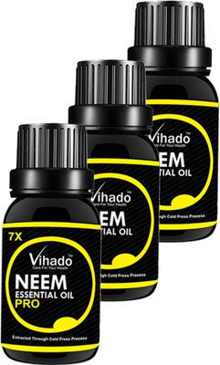 

VIHADO Neem Carrier Oil 7x Pro Pure Natural For Skin care & Hair treatment Hair Oil (10 ml) (Pack of 3) Hair Oil(10 ml)