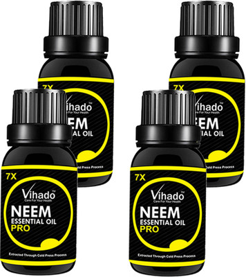 VIHADO Neem Oil 7x Pro for Hair & Skin (10 ml) (pack of 4) Hair Oil(10 ml)