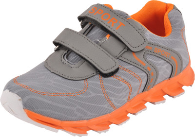 

Yellow Bee Boys Velcro Sneakers(Grey, Orange