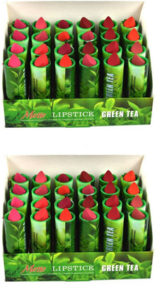 

Miss Boss Lipstick set of 24 Green tea extract multicolor with moisturizing effect. (Multicolor) combo of 2(multicolor)