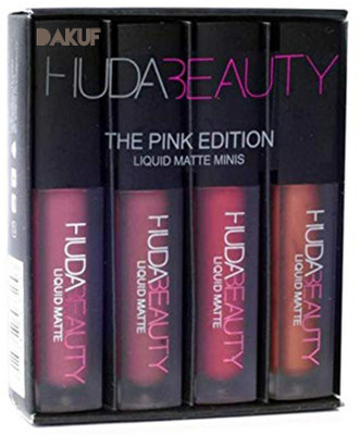 

Dakuf Huda BeautyMatte Minis Pink Edition Liquid Lipstick Set of 4 (Pink)(Pink)
