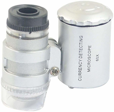 

Inditradition 60X Microscope 2 LED Light Eye Lens Mini Magnifier Loupe with UV Light Objective Microscope Lens