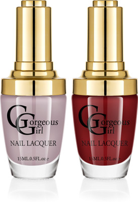 

Gorgeous Girl Glossy Nail Lacquer Bulganian Rose-04 & Light Gray-13(Pack of 2)