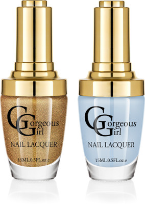 

Gorgeous Girl Glossy Nail Lacquer Non Photo Blue-05 & Gold Glitter-20(Pack of 2)