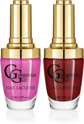 

Gorgeous Girl Glossy Nail Lacquer Bulganian Rose-04 & Big Dip O' Ruby-23(Pack of 2)