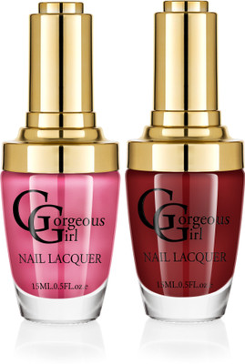 

Gorgeous Girl Glossy Nail Lacquer Bulganian Rose-04 & Flamingo Pink-07(Pack of 2)
