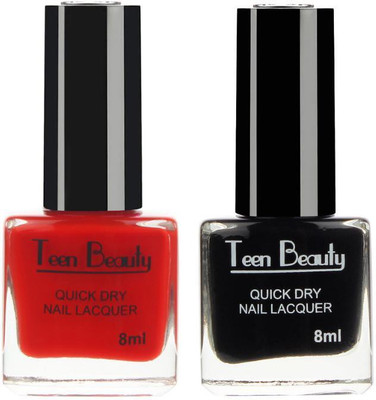 

Teen Beauty DualNail-255 Apple Red, Magical Black(Pack of 2)