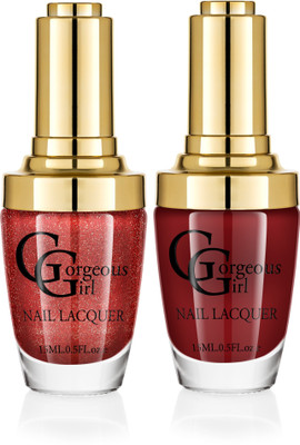 

Gorgeous Girl Glossy Nail Lacquer Bulganian Rose-04 & Chinese Red Glitter-38(Pack of 2)