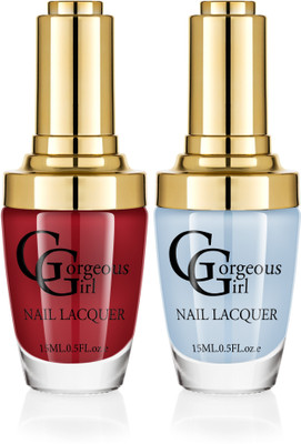 

Gorgeous Girl Glossy Nail Lacquer Non Photo Blue-05 & Deep Maroon-17(Pack of 2)
