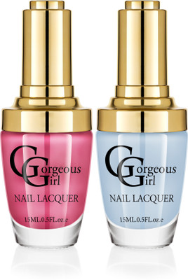 

Gorgeous Girl Glossy Nail Lacquer Non Photo Blue-05 & Flamingo Pink-07(Pack of 2)