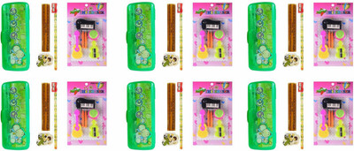 

Fully Set of 6 Stationery Set, Stationery Set for Kids, Return Gifts for Kids Birthday Party, Pack of 1 na Art Plastic Pencil Box(Set of 66, Multicolor)
