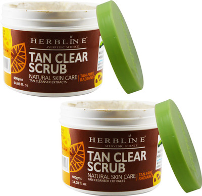 

Herbline Tan Clear Scrub Natural Skin Care 400gm Pack Of-2 Scrub(400 g)
