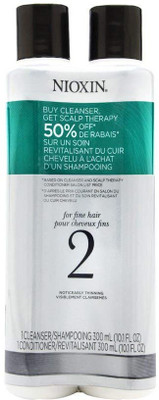 

Nioxin System 2 Cleanser & Scalp Therapy for Fine Thinning Hair Duo 10 oz(296 ml)