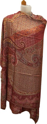 Kashmiri Shawl Pure Wool Embroidered Women Shawl(Multicolor)