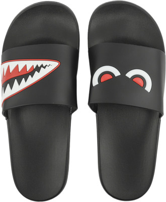 

IRSOE Black Men's & Boy's Slider Slippers Flip Flop Slides