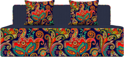 Aart Store 5X6 Feet Three Seater Printed Sofa Cum Bed Fold Out With Two Cushion- Perfect for Guests Single Sofa Bed(Finish Color - Multicolor Mechanism Type - Fold Out)