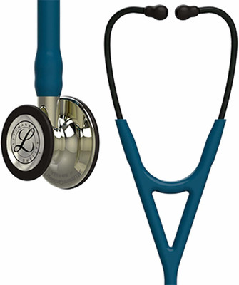 

3M Littmann Cardiology IV Diagnostic Stethoscope, Champagne-Finish Chestpiece and Stem, Caribbean Blue Tube, Smoke Headset, 27 inch, 6190 Cardiology Stethoscope(Black)