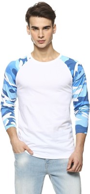 CAMPUS SUTRA Printed, Striped Men Round Neck White T-Shirt