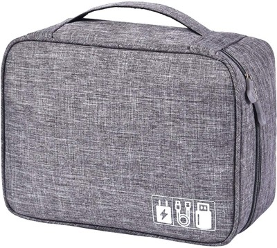 HOUSE OF QUIRK Electronics Accessories Organizer Bag(Grey)