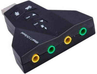 

Teratech Usb 2.0 Virtual 7.1 Channel Aeroplane (With Volume/Sound buttons) (Double USB Microphone, Double Usb Headset) Supports 3D Sound, USB gadget Sound Card For PC (Multicolor) USB Adapter(Black)